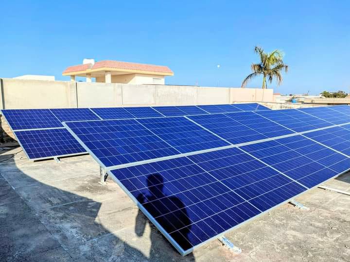solar system install on house top roof